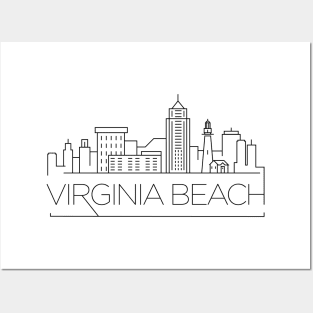 Virginia Beach Minimal Skyline Posters and Art